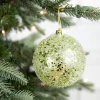 4” Green Clear Swirl Iced Ball Ornament