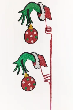 25" Green Elf Hand Ornament Spray
