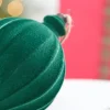 6" Green Flocked Finial Ball Ornament