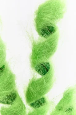 27.5" Green Furry Curly Spray