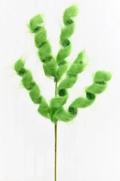 27.5" Green Furry Curly Spray
