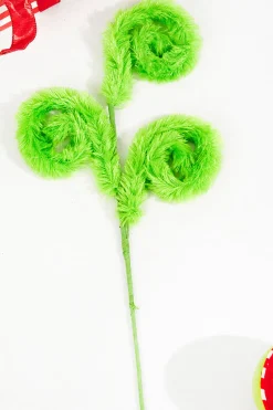 28" Green Furry Curly Spray