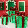 3'/4'/5' Green Gift Box Set with Red Bow