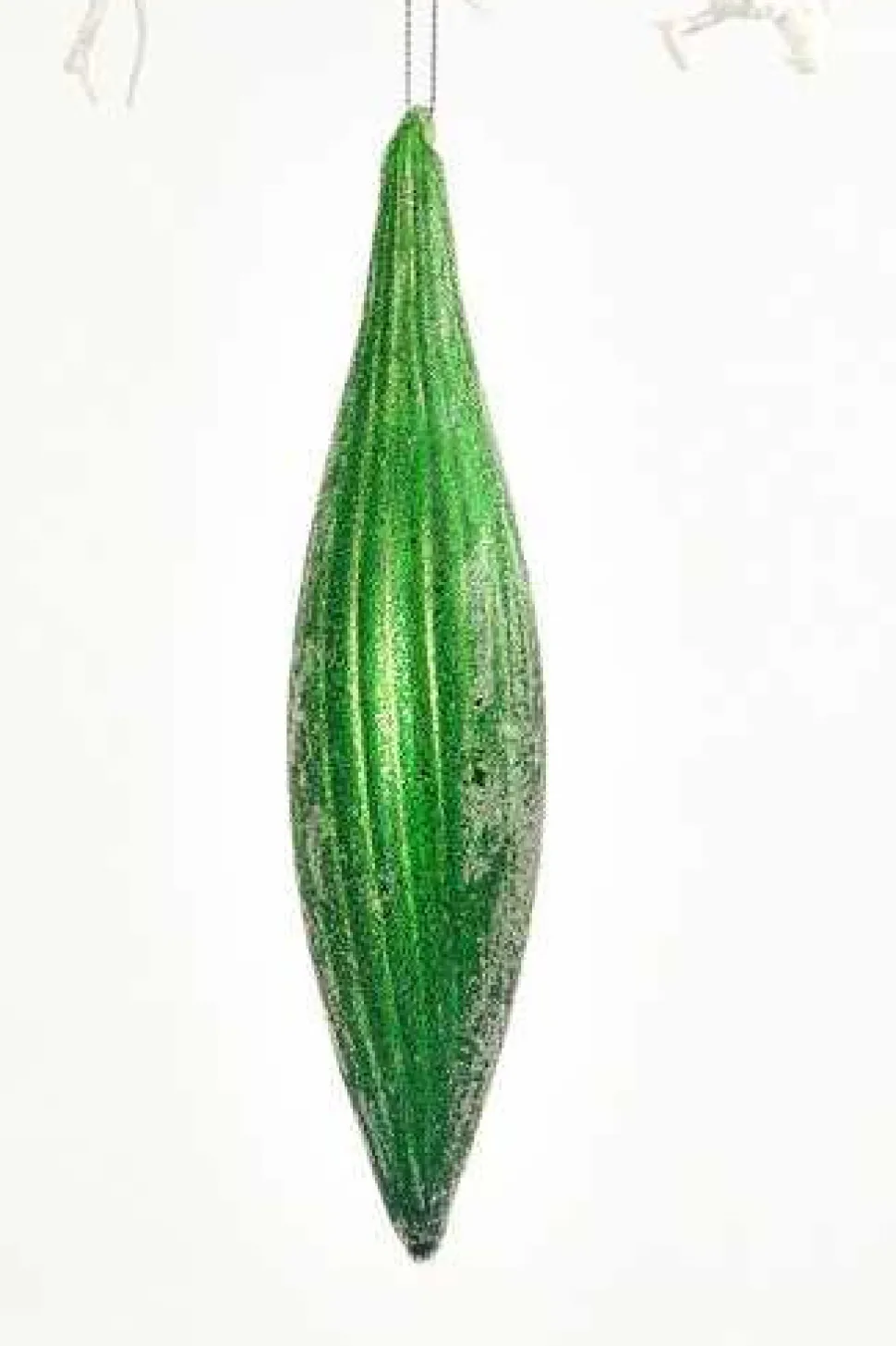 7" Green Glass Ornament