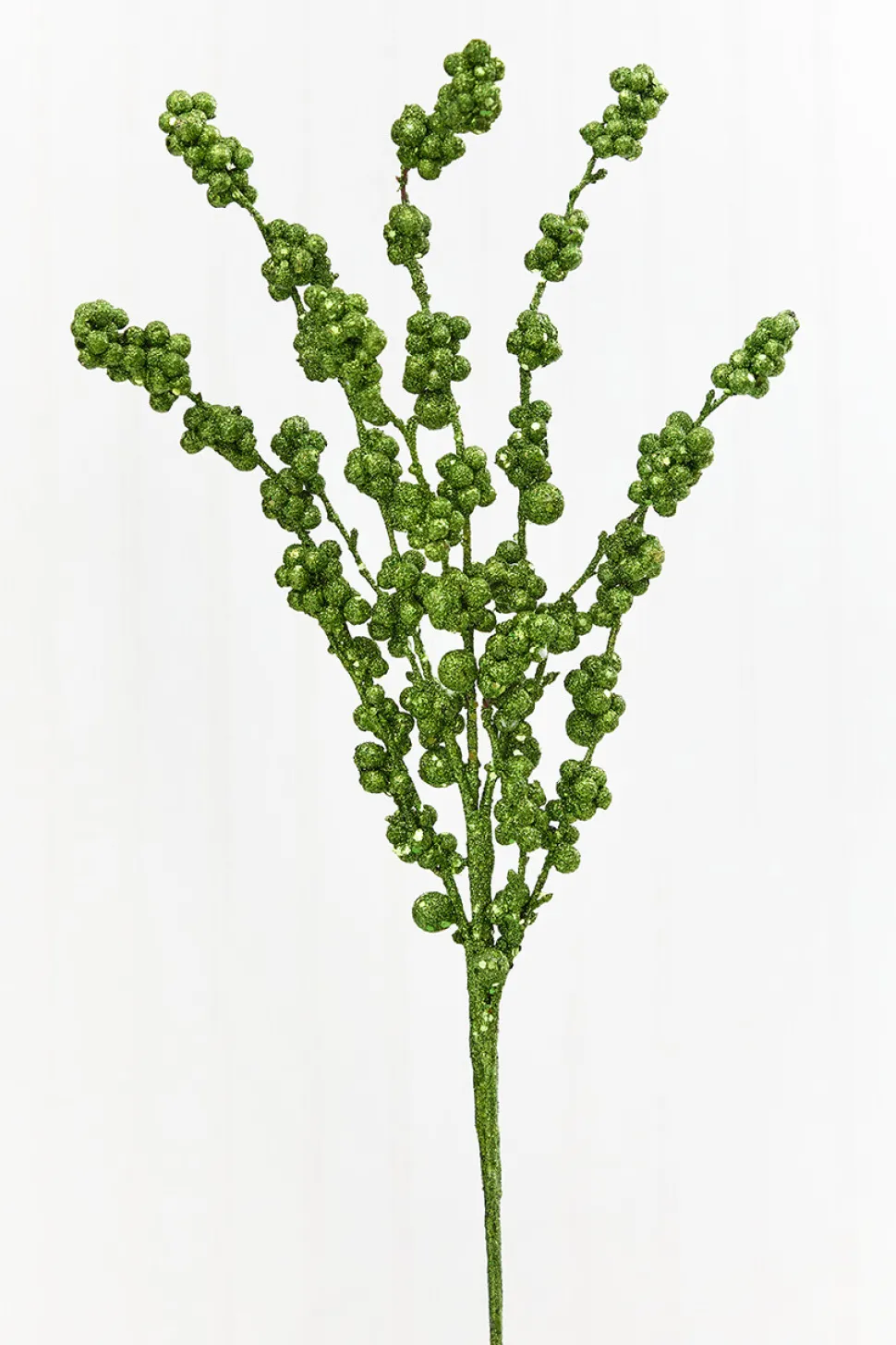26" Green Glitter Berries Spray