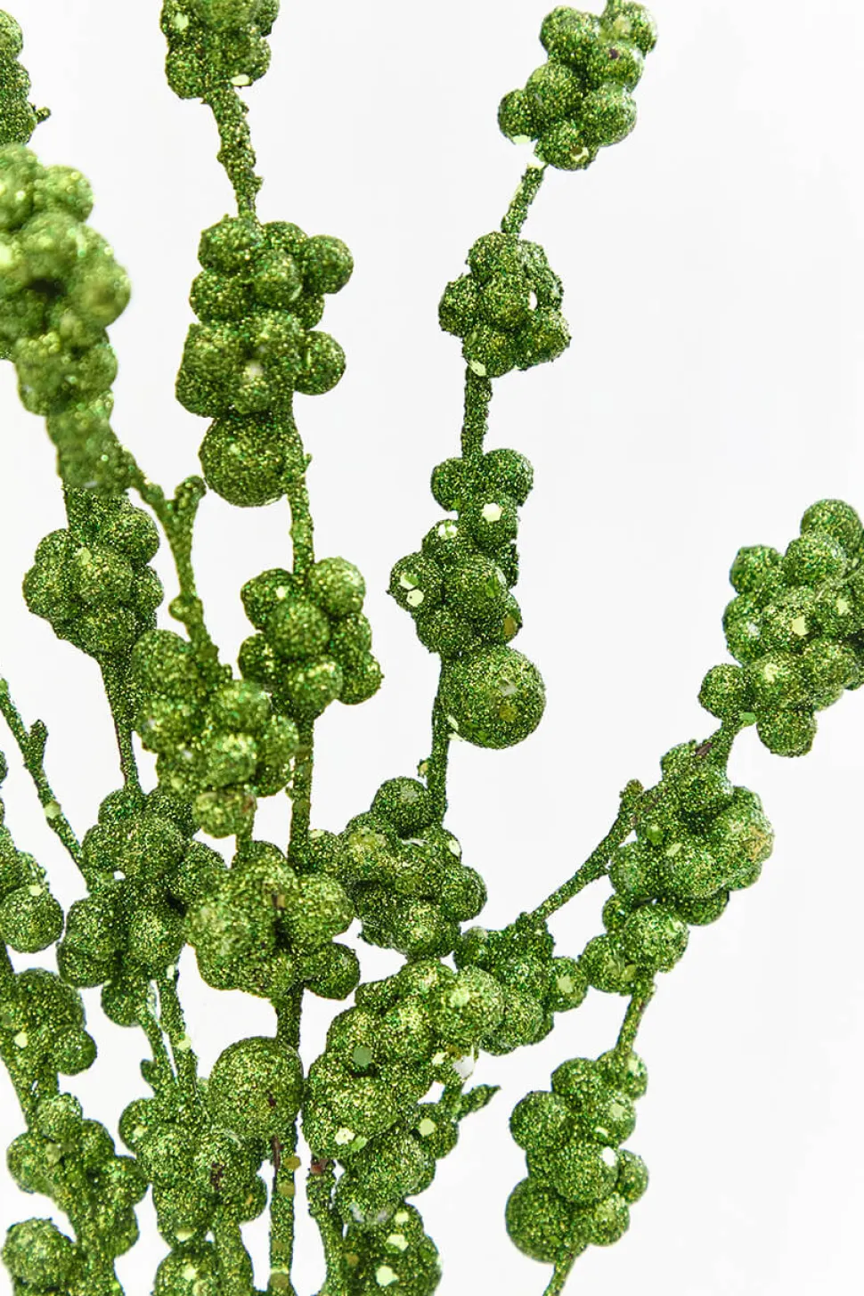 26" Green Glitter Berries Spray