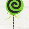 17" Green Glitter Lollipop Pick