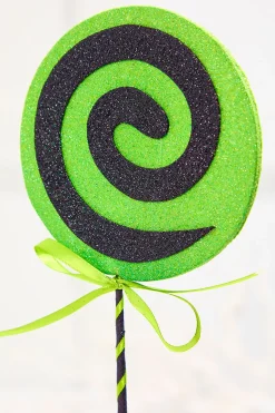 17" Green Glitter Lollipop Pick