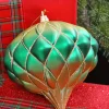 6" Green Gold Onion Ornament