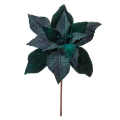 25" Green Plaid Poinsettia Stem