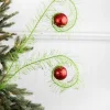 31” Green & Red Glitter Curled Grass Ball Spray