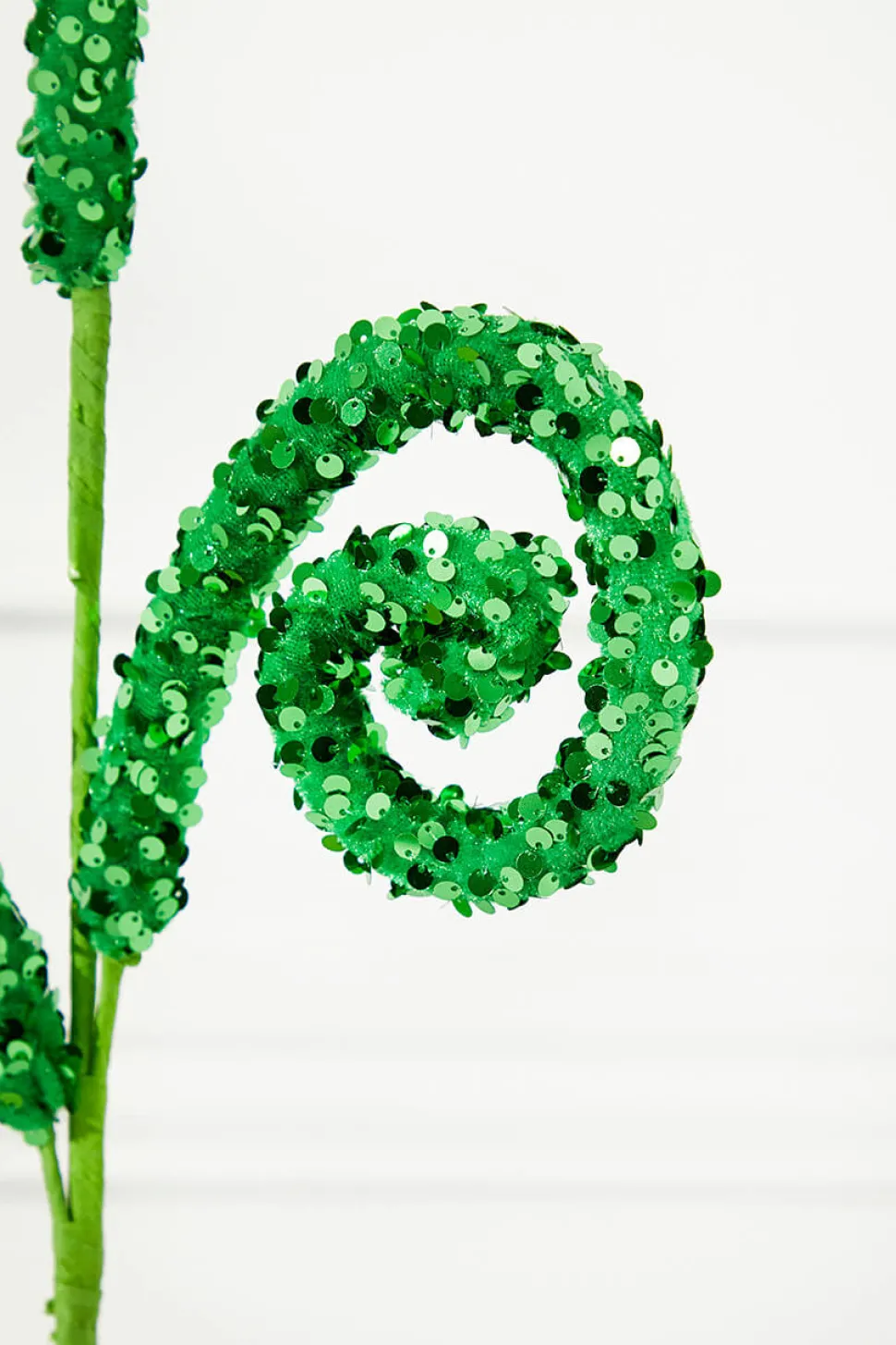 28" Green Sequin Curly Spray
