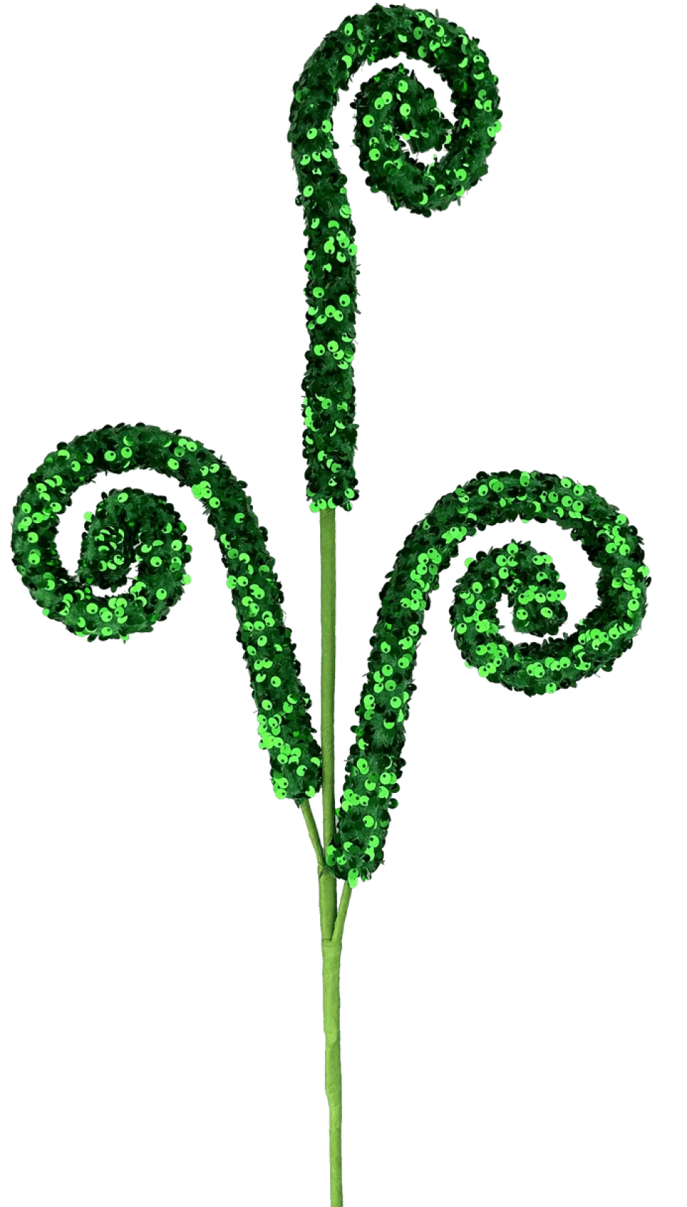 28" Green Sequin Curly Spray