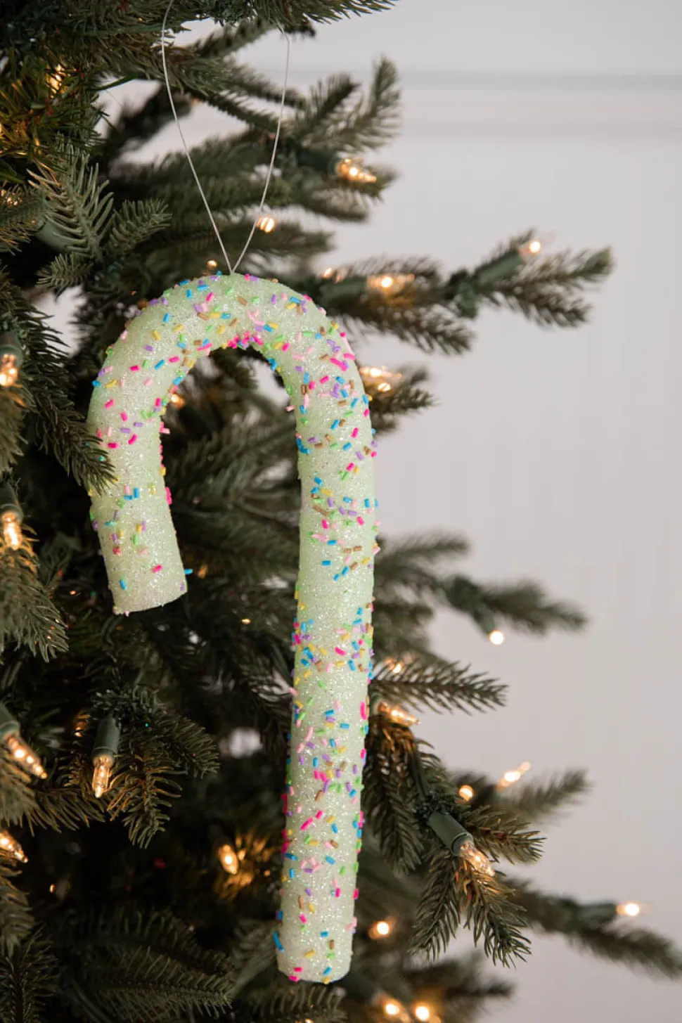 10” Green Sprinkle Candy Cane