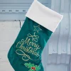 Green Stocking with Merry Christmas