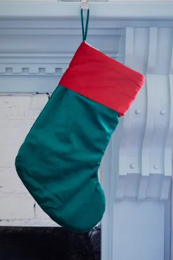 Green Stocking with Red Trim