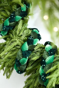 66" Green Velvet Sequin Braided Roping