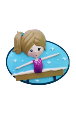 3" Gymnast With Stars Customizable Ornament