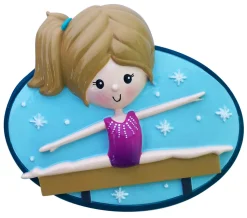 3" Gymnast With Stars Customizable Ornament