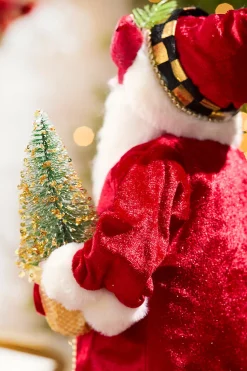 21" Hallelujah Santa With Tree On Base
