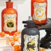 7"H B/O Lighted Glass Halloween Bottle Luminary