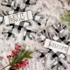 11.8”H Metal Black and White Buffalo Check Plaid Snowflake Ornament