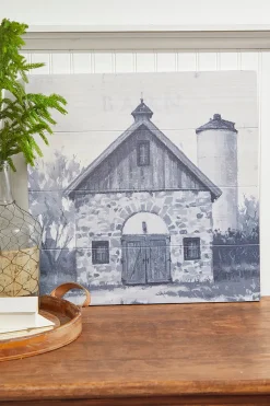 22” Holiday Barn Wall Art