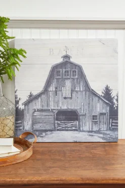22” Holiday Barn Wall Art
