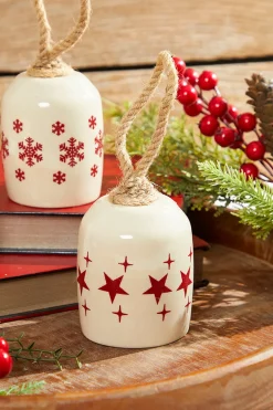 8" Holiday Bell Ceramic Ornament