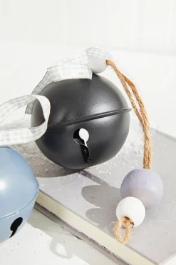 3" Holiday Black/Grey Bell Ornament