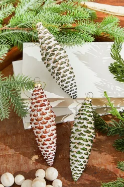 6” Holiday Pinecone Glass Ornament