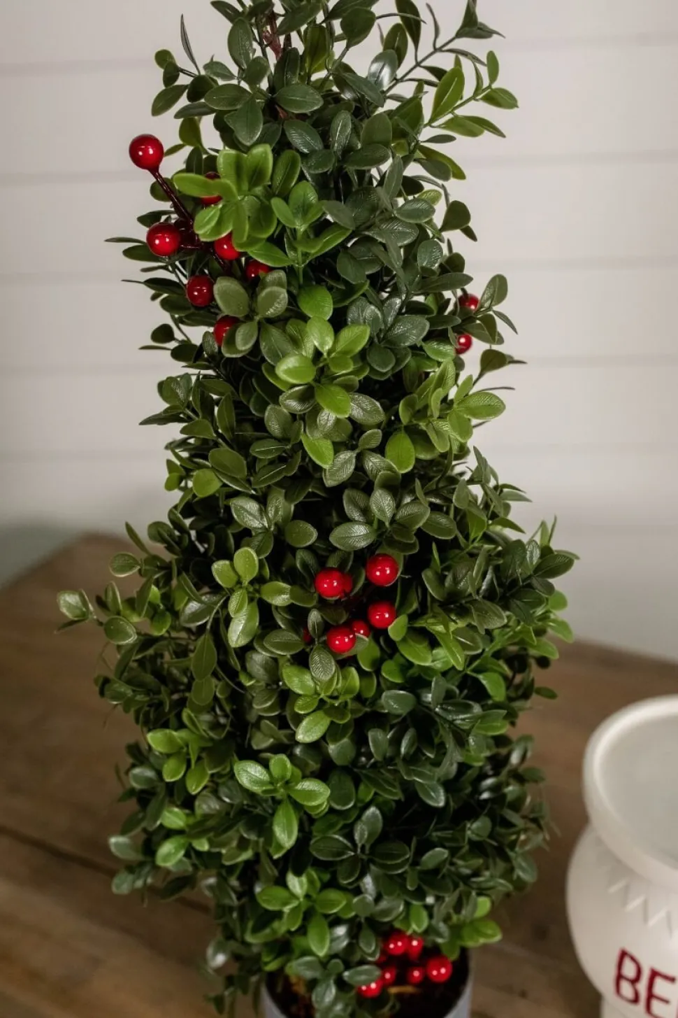 20” Holiday Potted Boxwood Tree W/ Berry