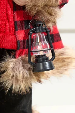 18" Holiday Santa Figurine with Lighted Lantern