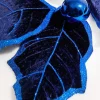 5' Holly Leaves Garland - Royal Blue