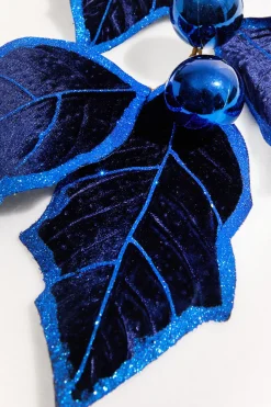 5' Holly Leaves Garland - Royal Blue