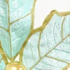 30" Holly Leaves Spray - Mint & Gold