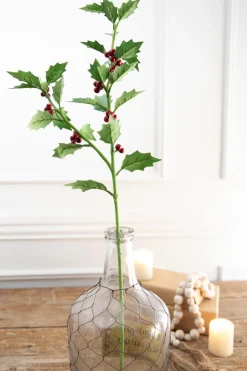 30” Holly Stem With Red Berries