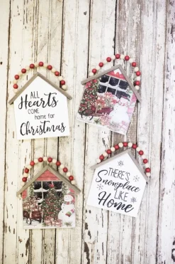 7.5”H Snowman Wall Hanging with Beaded Hanger