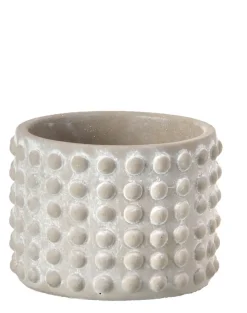 4"H x 5”D Stone Geo Dotted Hobnail Pot