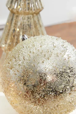 6” Iced Metallic Ball Ornament