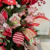 26” Iced Red and White Snowflake Spray