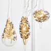 8" - 9" Icicle Glass Ornament with Gold Leaf Detail