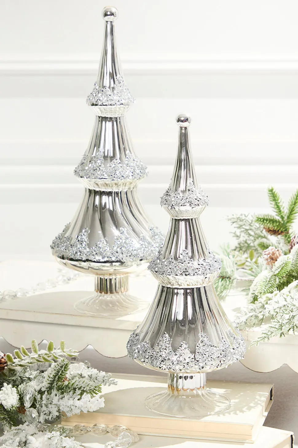 12.5" Icy Silver Christmas Tree