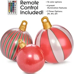 Inflatable Christmas Ornaments - Set of 3