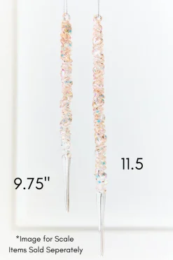11.5" Iridescent Glass Icicle Ornament