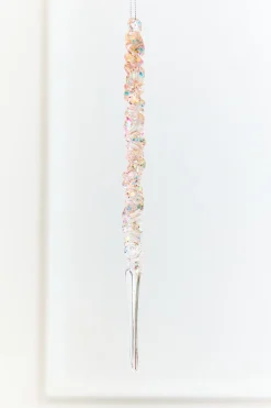 9.75" Iridescent Glass Icicle Ornament