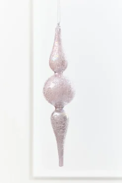 12" - 13" Iridescent Glitter Finial Glass Ornament