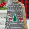 8” Iron Pressed Bell with Deer & Tree Detail