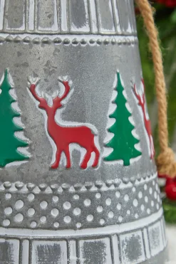 8” Iron Pressed Bell with Deer & Tree Detail