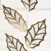 20" Ivory & Gold Metallic Leaf Spray